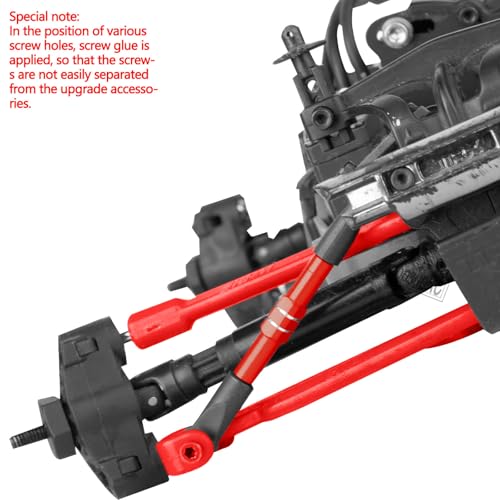 RC Adjustable Turnbuckles Links Upgrades Parts for 1/16 Mini E-Revo Summit Truck RC Car.Aluminum Front Rear Adjustable Turnbuckles Camber Links Toe Link Hops Up,Red - color: Red(for 1/16)