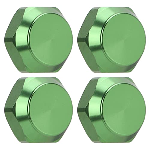 RC Car Wheel Nuts, Aluminum Alloy Universal hex Nuts 17mm Outer Diameter 4-piece Set for Off-Road Racing hobbyist Maintenance and 1/8 Scale RC Enthusiasts - color: Green