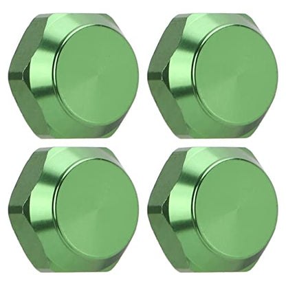 RC Car Wheel Nuts, Aluminum Alloy Universal hex Nuts 17mm Outer Diameter 4-piece Set for Off-Road Racing hobbyist Maintenance and 1/8 Scale RC Enthusiasts - color: Green