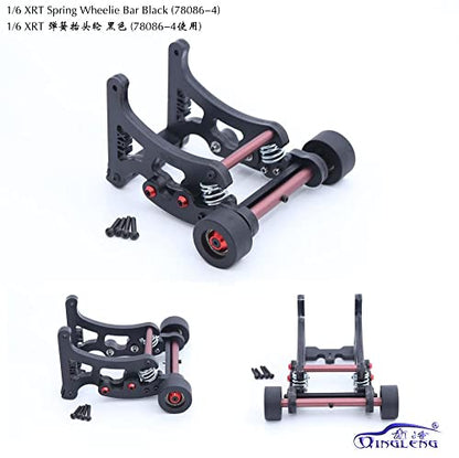 QingLeng Nylon Sturdy & Stable Wheelie Bar with Dual Spring Buffer for Traxxas 1/6 XRT Monster Truck #78086-4 - Black Wheels
