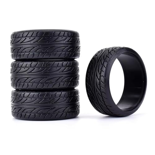 for Tamiya for HPI for Redcat for Racing for HSP for 1/10 On-Road for Racing 4Pcs Flat Medium Grain Drift Tires 26mm Plastic Hard Tyres RC Vehicle Wheels Tires