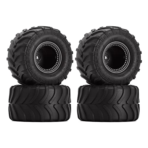 INJORA 70 * 38mm Monster Truck Wheel Tires for 1/18 1/24 RC Crawler (Black) - color: Black