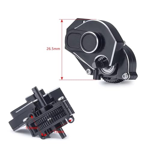 RC Cars Crawler Parts Compatible with Axial for SCX24 for Deadbolt for Gladiator for Wrangler for Bronco 1/24 RC Car Metal Transmission 2 for Speed Gearbox