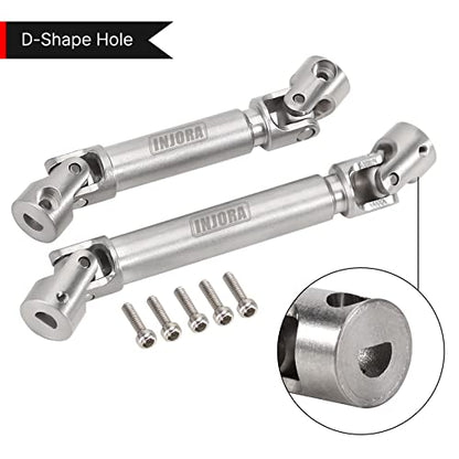 INJORA Stainless Steel D-Shaped Hole Drive Shaft for SCX24 JLU C10 Bronco