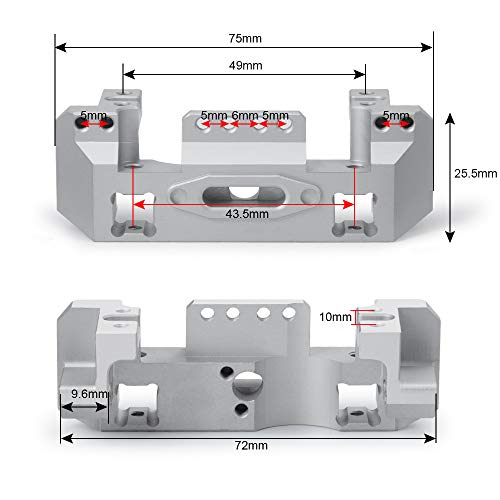 CNC Aluminum Front Bumper Mount Servo Winch Mount Bracket Stand Compatible with Traxxas TRX4 TRX-4 1/10 RC Crawler Car Upgrade Parts