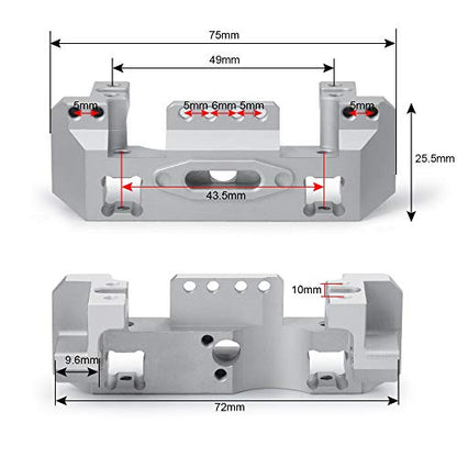 CNC Aluminum Front Bumper Mount Servo Winch Mount Bracket Stand Compatible with Traxxas TRX4 TRX-4 1/10 RC Crawler Car Upgrade Parts