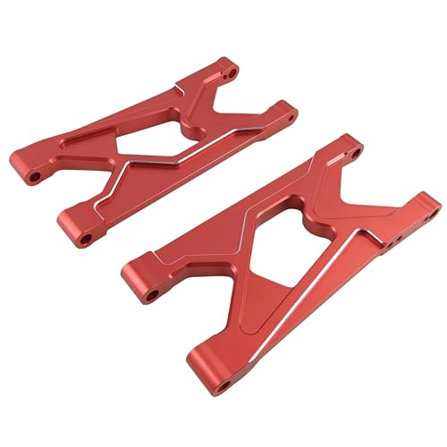 Aluminum Rear Lower Suspension Arms for ARRMA 1/10 Gorgon 2WD (Red) | 4X2,Monster Truck,ARA330751,CNC Machined,Swing Arms,Heavy Duty,High Strength,Precision Fit,Wear Resistant,RC Upgrade - color: Red