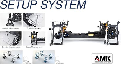 Multi-Functional 1/10 RC Car Setup System with Two Gauges, Aluminum Camber Toe Slip Angle Gauge, Suspension & Steering Adjustment Tool, Alignment Tuning Tool for 1/10 RC Buggy and On Road Cars