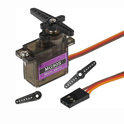 5PCS MG90S 9G Mini Metal Gear Micro Servo for Arduino RC Robot | 5PCS MG90S 9G micro servos with metal gears, high torque & precise control for Arduino, RC robot, helicopter & electronic DIY - style: 5PCS MG90S