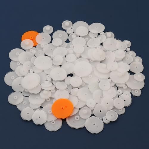200 Pcs White Plastic Gears Module 0.5 Gears for DC Motor DIY Model Toys RC Car Robot Gear Replacement Electric Motor Gears (200, 0.5 Gears)