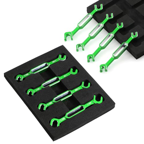 kingsea RC Car Wrench Aluminum Alloy Turnbuckle Nut Ball Joint Remover 3.0/3.2/3.5/3.7/4.0/5.0/5.5/6.0mm Universal Repair Tool Compatible with RC Car Boat RC Drone, Green - color: Green