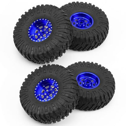 MORLORDY 4PCS Aluminum 1.9" Beadlock Wheel Rims for Most 1/10 RC Crawlers SCX10 90046, SCX10 I II III, TRX4, TRX6, CCO1, RC-4WD, D90, Wraith 90018, RR10 90048, 90053, RBX10, VS4-10, Gen7 8 (Blue) - color: Blue