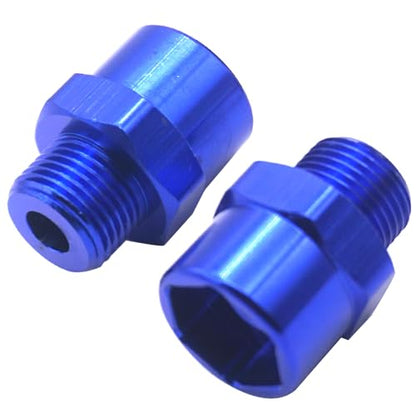 4Pack Share Goo Metal 12mm to 17mm Wheel Hex Drive Hub Adapter Conversion 15mm Offset Extension Compatible with Tamiya Axial RC4WD Traxxas HPI Himoto HSP 1/10 RC Car Buggy Truck Tires (Blue) - color: Blue