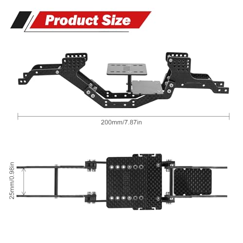 INJORA LCG Carbon Fiber Chassis Kit with Rock Sliders Side Pedal for 1/18 RC Crawler Redcat Ascent-18 Upgrade