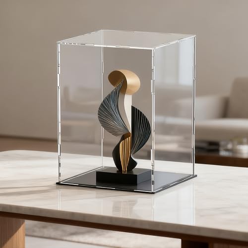 Acrylic Display Case for Collectibles and Toys, Versatile Clear Acrylic Display Box with Black Base for Showcase and Displaying, 10x10x14-inch - size: 10"L x 10"W x 14"H