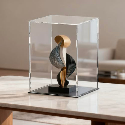 Acrylic Display Case for Collectibles and Toys, Versatile Clear Acrylic Display Box with Black Base for Showcase and Displaying, 10x10x14-inch - size: 10"L x 10"W x 14"H