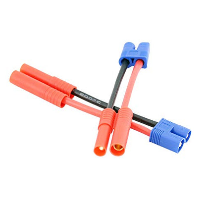 3pcs EC3 Style Male to HXT 4mm Female Connector Adapter Cable - 14awg 5cm Wire(BDHI-52)