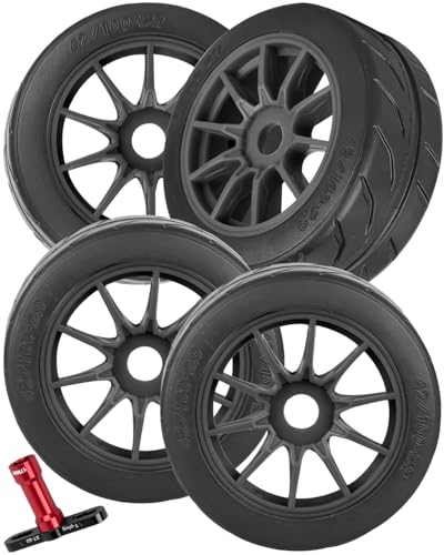 RC Rubber Wheels RC Tires for 1/7 Infraction 6S BLX,1/8 Typhon 6S BLX,Limitless,Highway Wheels Soft Tires Truck Tire Highway Tires,4PCS Black - color: Black(4pcs)