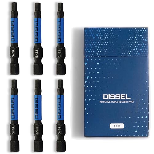 5/32 Hex Bit Set - SAE Magnetic 5/32 Allen Wrench, Durable S2 Steel Hex Driver for Bike, Furniture & RC Repairs (6pc). Impact Grade Allen Bits Designed for Precision and Durability. - size: 5/32", style: SAE