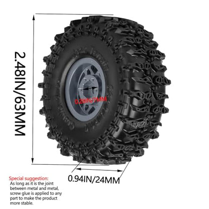 for SCX24 TRX4M 1/24 1/18 RC Crawler Car,Aluminum 1.0" Beadlock Wheel Tires Wheel Hub Wheels Rim 4PCS 1.0in Beadlock Wheel Rims Heavy Duty Rim,Titanium - color: (4PCS）Titanium