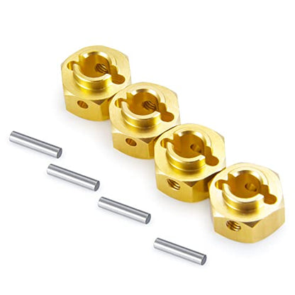 RC Hex Hub 12mm Brass Wheels Hex 6mm Drive Extension Adapter with Pins Counterweight Compatible with Axial SCX10 III AXI03007 AXI03004 Capra RC Crawler Upgrades Part (6mm) - color: 6mm