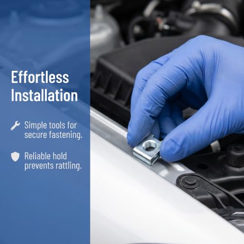 100 PCS Car Body Screws and Bolts Set, Bumper Repair Kit with Fender Screws, Splash Shield Retainer U-Nuts Kit, Universal Engine Chassis Body Clamp for Most Cars SUVs Trucks