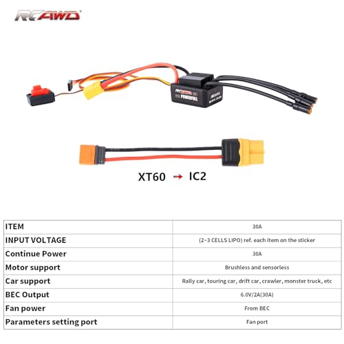 4 Channel RC Transmitter Receiver & 2840 Brushless Motor 4000KV & 35A ESC & 40CrMo Pinion Gear Set & Motor Mount & Adapter Cable RC Controller for Losi 1/12 Racecar & ARRMA Typhon Granite Mojave Grom - size: 4000KV