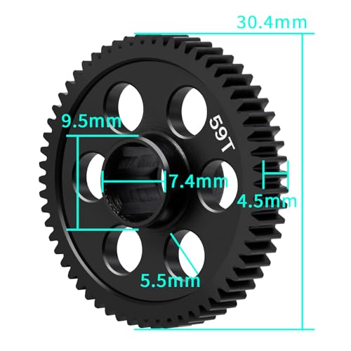 59T 0.5M Spur Gear for ARRMA 1/18 Granite Typhon Moiave Grom Desert | Truck RC Upgrade Accessories Steel Main Gears