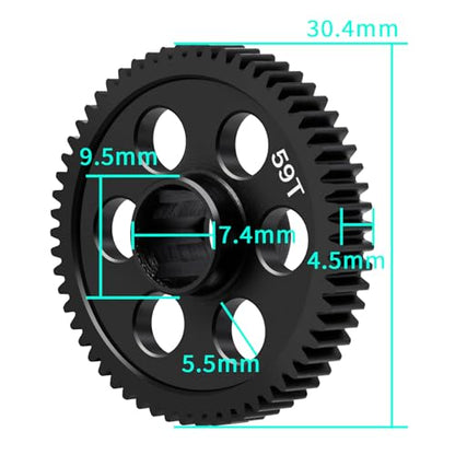 59T 0.5M Spur Gear for ARRMA 1/18 Granite Typhon Moiave Grom Desert | Truck RC Upgrade Accessories Steel Main Gears