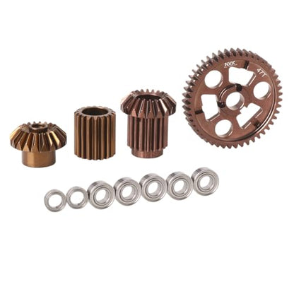 KYX Racing Aluminum Front Transmission Gear Set Upgrades Accessories for 1/10 RC Crawler Car Tamiya Hotshot II