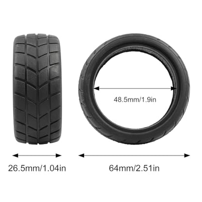 AIMROCK RC On Road Car Tires, 64mm Rubber Tyres for 1/10 1/12 Traxxas Tamiya TT01 TT02 HSP Wltoys HPI KYOSHO Car, Pack of 4