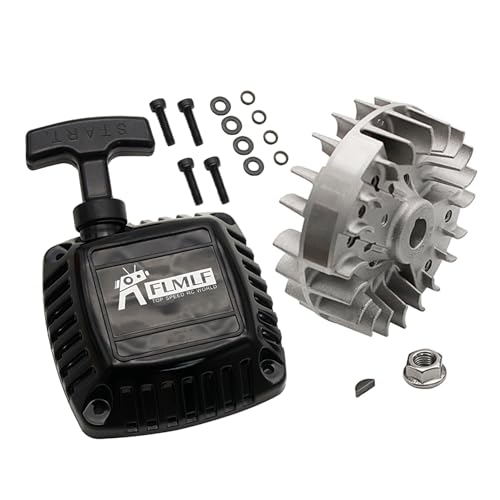 FLMLF Plastic Turbine Pull Starter and Flywheel for Zenoah CY 23cc~36cc Engine for 1/5 HPI ROVAN KM Baja LT FG DBXL GoPed RedCat Rc Car Parts - style: Plastic Turbine