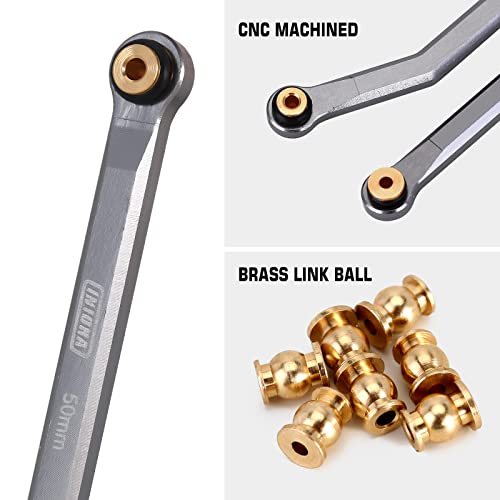 INJORA Aluminum 4 Link Set for SCX24 C10 JLU Bronco Base Camp 4Runner, GL - color: Grey
