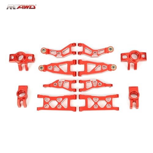 RCAWD Suspension Arm&Hub Set for Arrma Mojave Grom Losi 1/12 Scale RC Car | Front Upper and Front Lower Suspension Arms Replacement for ARRMA Mojave GROM Upgrade Parts