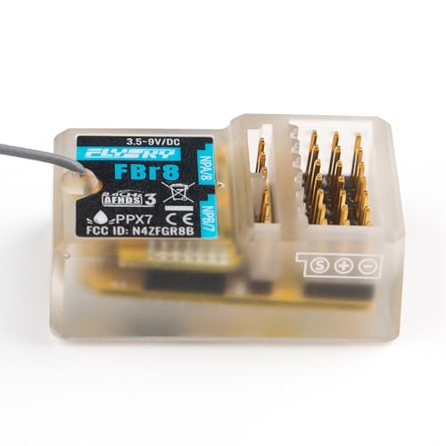 GoolRC Flysky FBr8 Receiver, 2.4GHz 8 Channel PPX7 Waterproof Receiver AFHDS 3 System Supports Single Bidirectional Transmission PWM/PPM/i-BUS2/S.Bus/i-Bus Output Standard Antenna for RC Car