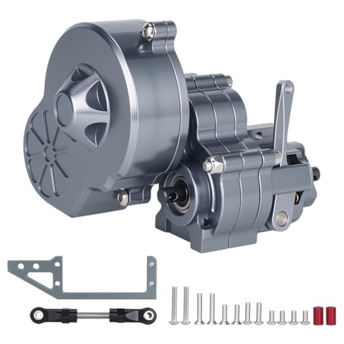 Complete Transmission Cutoff Gearbox with Dig Gear for SCX10 AX10 Wraith | CNC machined Aluminum alloy housing.Direct fit for 1/10 RC Axial SCX10.Upgrade stock gearbox for smoother crawl. - color: Titanium
