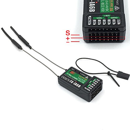 DTXMX Flysky FS-iA6B Receiver 6CH for FS-i6 FS-i6X FS-i6S RC Transmitter | 6 Channels 2.4GHz AFHDS2A Radio | PWM/PPM/i-Bus Output