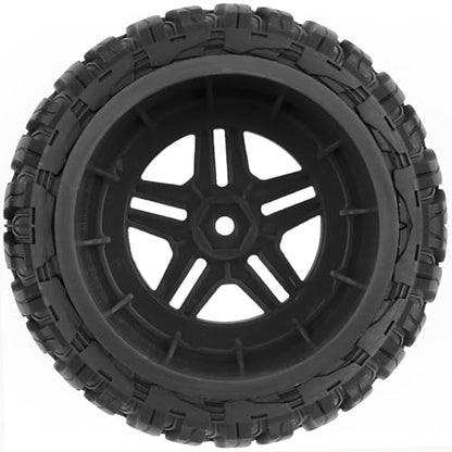 REDSPIDER•1/10 12mm Hex Short Course SC Trucks Wheels and Tires（4pcs） OD 4.3''for 1/10 RC Off-Road Car Traxxas TRX4 Slash Arrma Losi Tenacity Vkar 10sc Hpi RC Buggy Car 4PCS (Black) - color: Black
