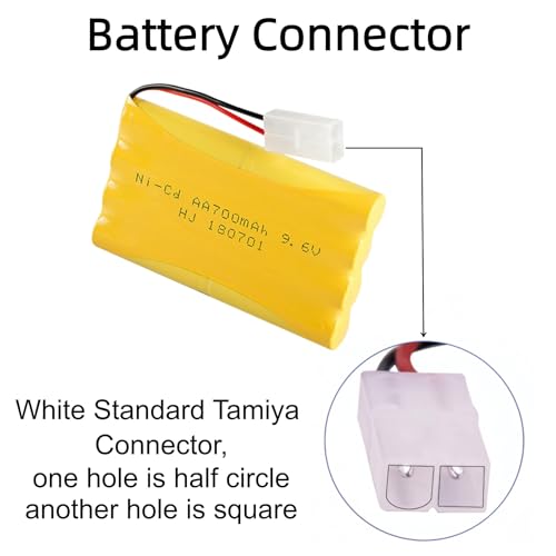 9.6V 700mAh Ni-Cd AA Battery Pack Rechargeable with Standard Tamiya Connector for Remote Control Car Toys Truck Tank Nicd 9.6V Volt Battery
