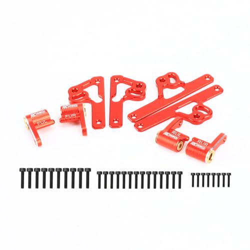 RCAWD SCX24 Shock Flex Blades Extended Travel Adjustable Shocks Mount Suspension Upgrade for AXIAL SCX24 Upgrades 1/24 RC Crawler Red - color: Red