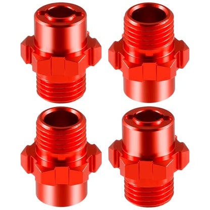 4Pcs Aluminum Alloy RC Hex Combiner Wheel Hex Hub Adapter Upgrades for 1/8 Tra-xxas Jato VXL 2S RC Monster Trucks (Red) - color: Red