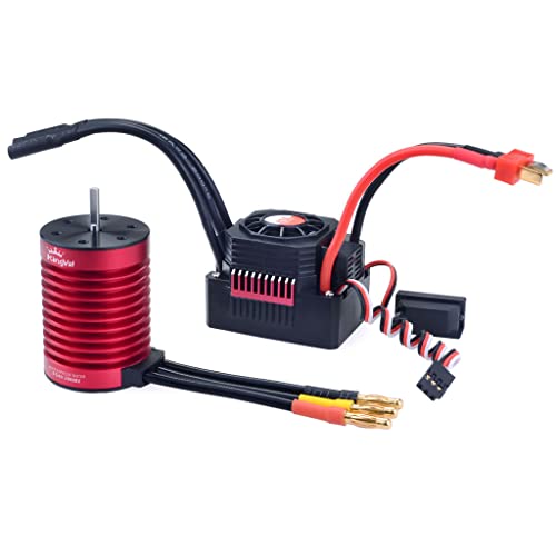 KingVal Replacement F540 3000KV Waterproof Brushless Motor Shaft 3.175mm with 45A Brushless ESC Combo Compatible with 1/10 RC Car