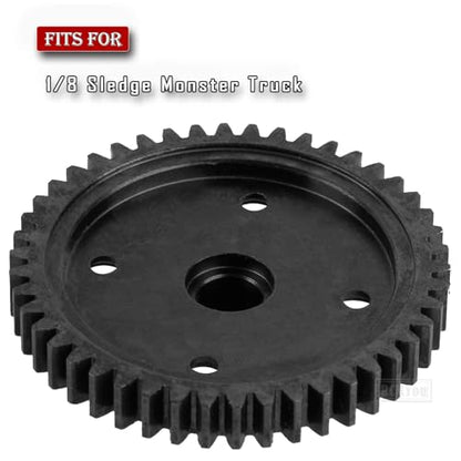 RC Main Spur Gear 46T Upgrades Part for 1/8 Sledge Monster Truck,Gears Diff Gear Main Spur Gear 46T Hop Ups for 1/8 Sledge Monster Truck