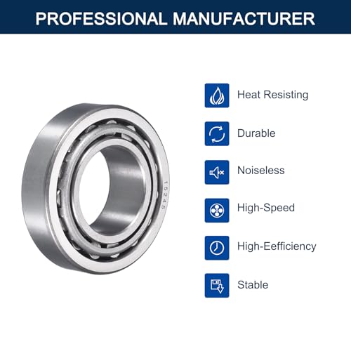15125/245 Tapered Roller Bearing Cone and Cup Set | 1.25" Bore 2.4409" OD 0.75" Cup Width, Chrome Steel Taper Bearings Set, ABEC-3 - size: 15125/15245
