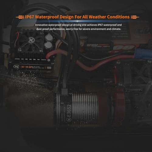 XC E3652 & E10 Sensored Brushless Motor and ESC Combo for RC Car,2-3S Lipo,IP67 Water Proof,Applicable to:1/10 On-Road,Off-Road,Short Course(Light Load) - size: 4100KV+E10 XT60