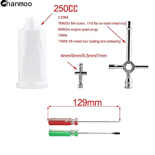 Nitro Engine Glow Plug Igniter Starter Tool Combo with Fuel Bottle & Repair Wrench Screwdriver Kit, Portable RC Starting Tools for 1/8 1/10 RC Crawler Truck Car Redcat HSP Traxxas Axial Kyosho
