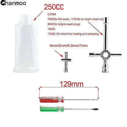 Nitro Engine Glow Plug Igniter Starter Tool Combo with Fuel Bottle & Repair Wrench Screwdriver Kit, Portable RC Starting Tools for 1/8 1/10 RC Crawler Truck Car Redcat HSP Traxxas Axial Kyosho