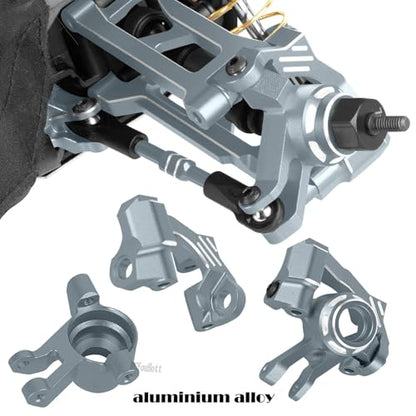 RC Aluminum Caster Block & Steering Blocks & Rear Stub Axle Carriers & Steering Bellcranks Upgrades Part for 1/16 Mini Maxx 4WD (Car Model:#107154-1#108046-1#108164-1#108076-1),Titanium - color: Titanium-(for 1/16）