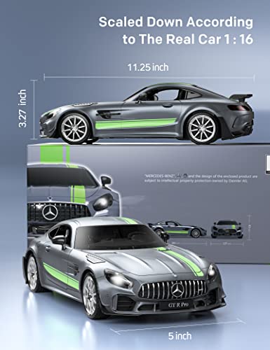 MIEBELY 1/16 Licensed Mercedes Benz GT R ProRc Cars for Kids Adults | Official license;500 mAh lithium;2.4G 200ft cintrol;steering trim;Left/right remote;Led headlights;ABS;Gifts for Kids Adults - style: Grey--1/16