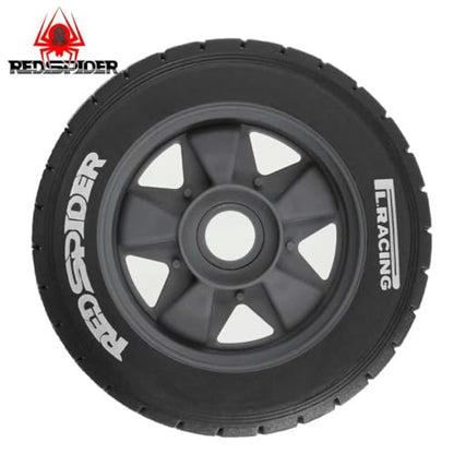 REDSPIDER 1/8 1/10 1/7 RC On Road Tires OD 3.94'' and Rally Racing Wheels 12mm 14mm 17mm Hex for 1:8 1:7 1:10 Street Touring Drift Car ARRMA Typhon 6S Losi Kyosho Tamiya TT02 HPI WR8 HSP 4PCS (Gray) - color: Gray